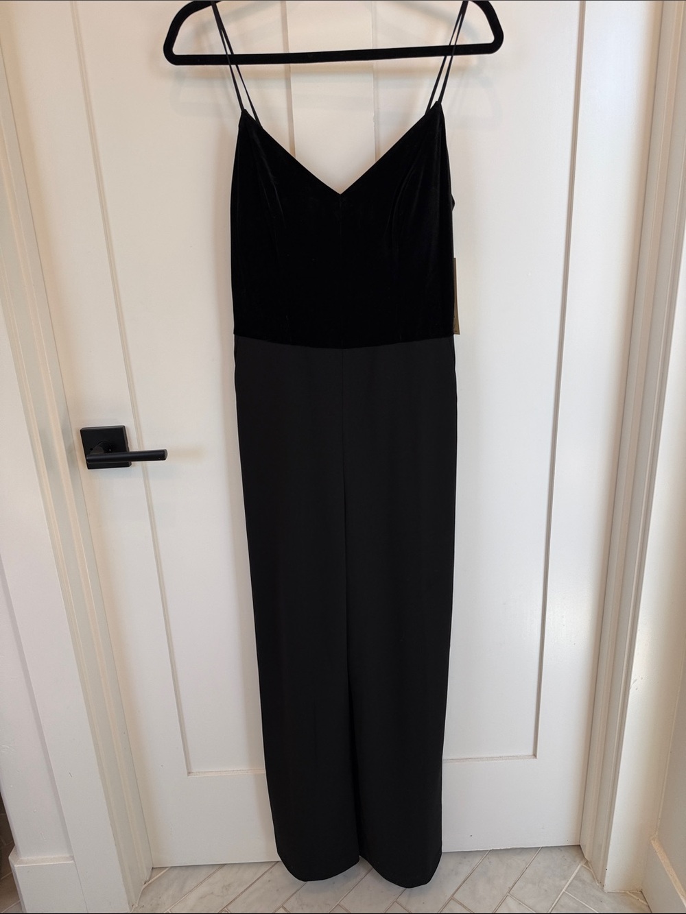 Eliza J Black Evening Jumpsuit with Spaghetti Straps